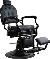 マットブラックのクラシックバーバーチェア